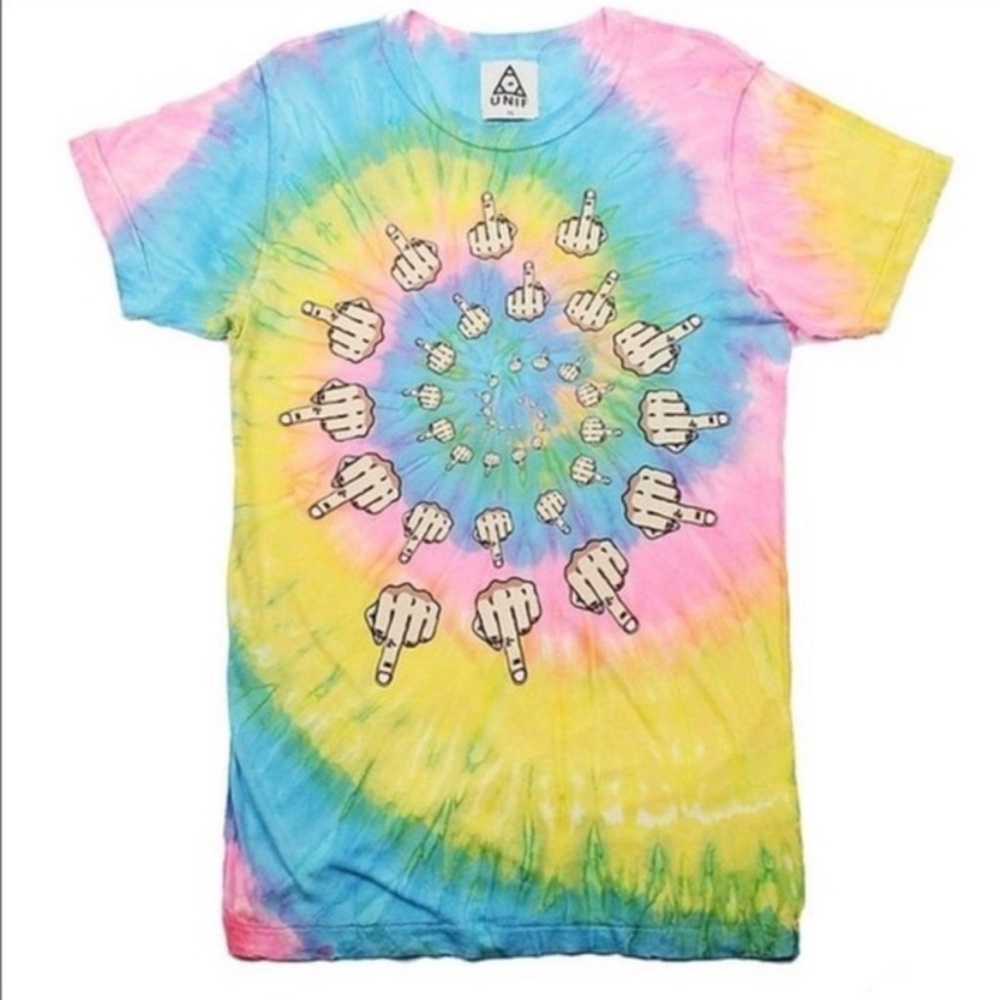 UNIF “finger spiral” tee DEADSTOCK